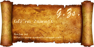 Güns Zsanett névjegykártya